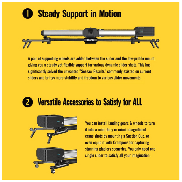 Zeapon Micro 2 E800 Motorized Double Distance Camera Slider - 12